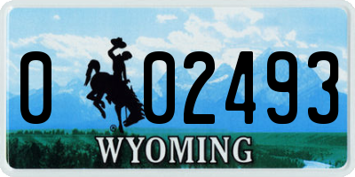 WY license plate 002493