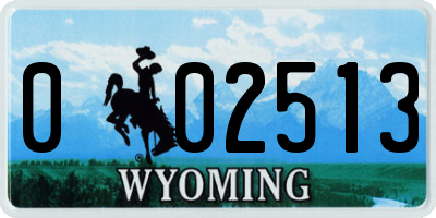 WY license plate 002513