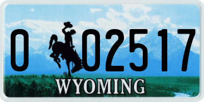 WY license plate 002517
