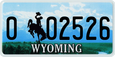 WY license plate 002526