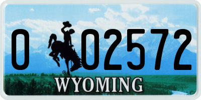 WY license plate 002572