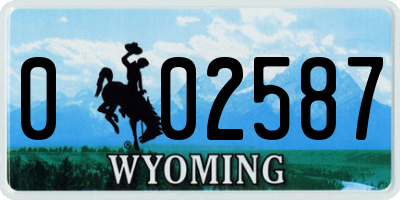 WY license plate 002587