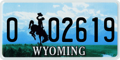 WY license plate 002619