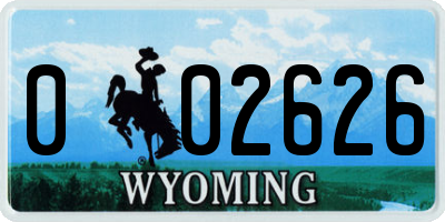WY license plate 002626