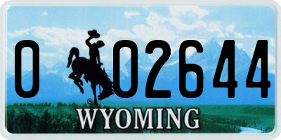 WY license plate 002644