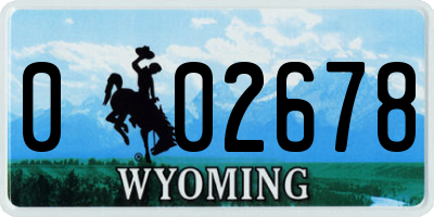 WY license plate 002678