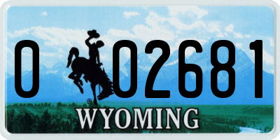 WY license plate 002681