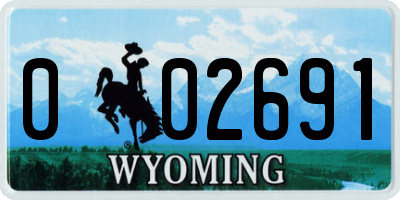 WY license plate 002691