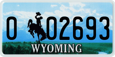 WY license plate 002693