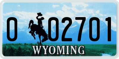 WY license plate 002701