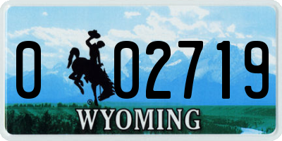 WY license plate 002719