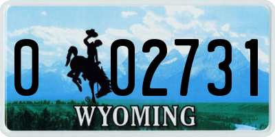 WY license plate 002731
