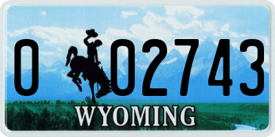 WY license plate 002743