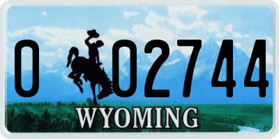 WY license plate 002744