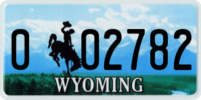 WY license plate 002782