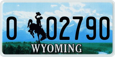 WY license plate 002790