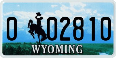 WY license plate 002810