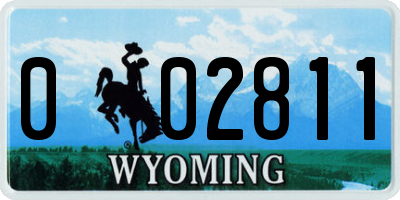 WY license plate 002811
