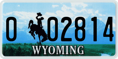 WY license plate 002814