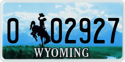 WY license plate 002927