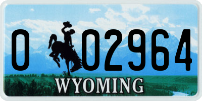 WY license plate 002964