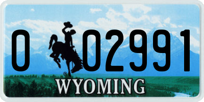 WY license plate 002991