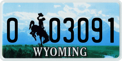 WY license plate 003091