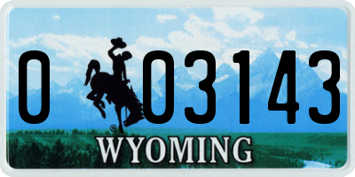 WY license plate 003143