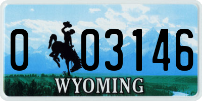 WY license plate 003146