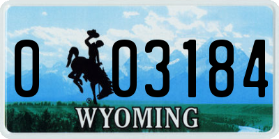 WY license plate 003184