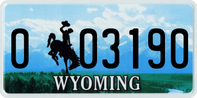 WY license plate 003190