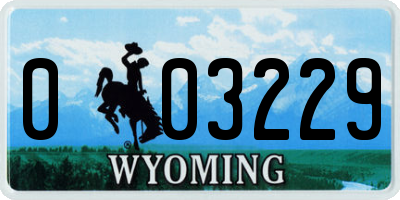 WY license plate 003229