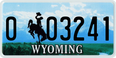 WY license plate 003241