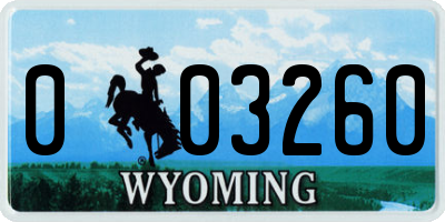 WY license plate 003260