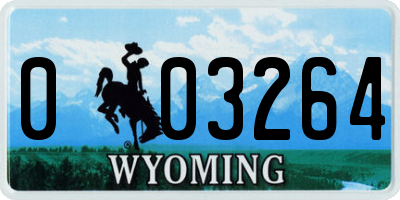 WY license plate 003264