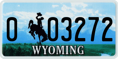 WY license plate 003272