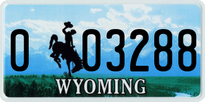 WY license plate 003288