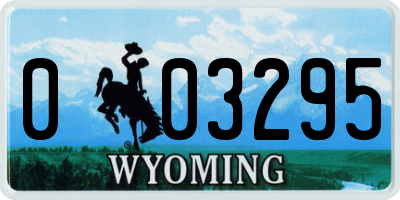 WY license plate 003295