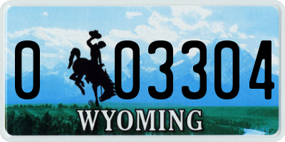 WY license plate 003304