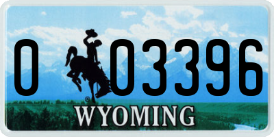 WY license plate 003396