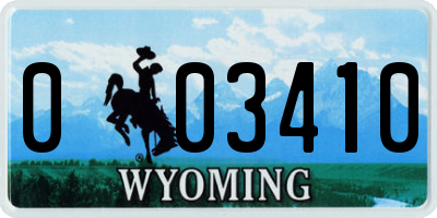 WY license plate 003410