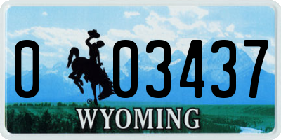 WY license plate 003437