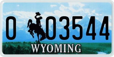 WY license plate 003544