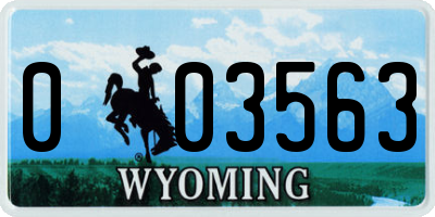 WY license plate 003563