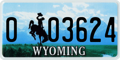 WY license plate 003624
