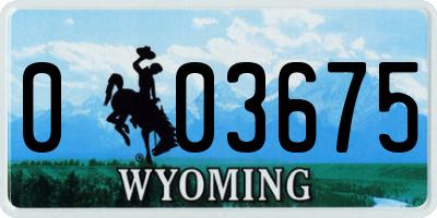 WY license plate 003675
