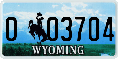 WY license plate 003704