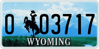 WY license plate 003717