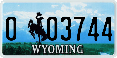WY license plate 003744