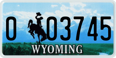 WY license plate 003745